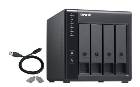 Qnap TR-004 Expansion unit ,Tower, 4x 3.5" SATA HDD, USB 3.0 type-C hardware RAID external enclosure (USB-C to USB-A cable inclu