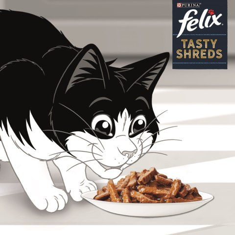 FELIX Tasty Shreds z łososiem i tuńczykiem - mokra karma dla kota - 4x 80g