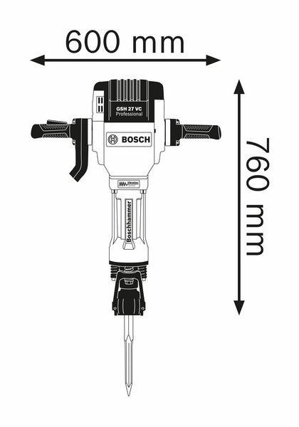 BOSCH MŁOT WYBURZENIOWY UCHWYT HEX 28mm 2000W 62J 29,5kg GSH 27VC