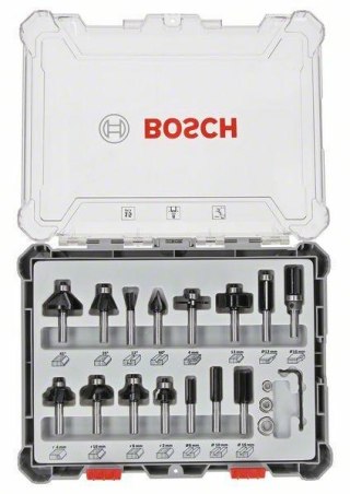 BOSCH ZESTAW FREZÓW 15szt. UCHWYT 8mm