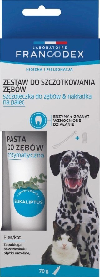 FRANCODEX Zestaw szczoteczka i pasta enzymatyczna do czyszczenia zębów