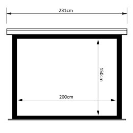 Ekran projekcyjny elektryczny do zawieszenia na suficie lub ścianie Maclean MC-992 (sufitowy, ścienny; rozwijane elektrycznie; 2