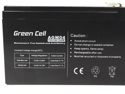 GREEN CELL AKUMULATOR ŻELOWY AGM04 12V 7AH