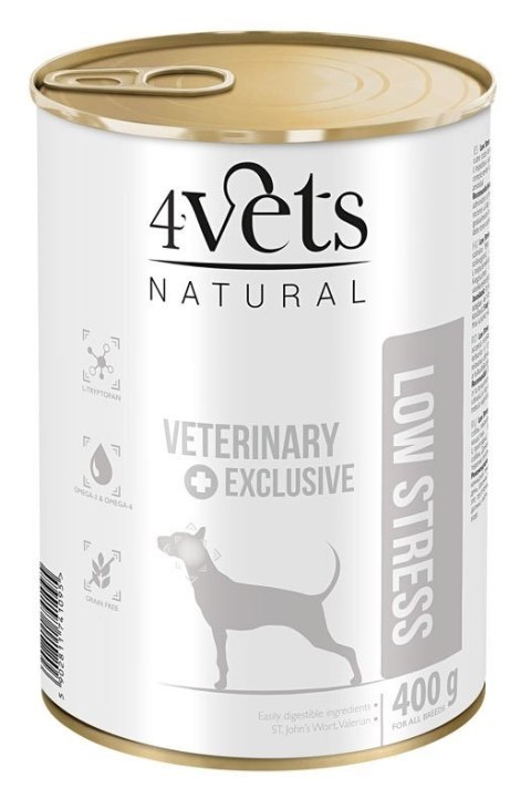 4VETS Natural Low Stress Dog - mokra karma dla psa - 400 g