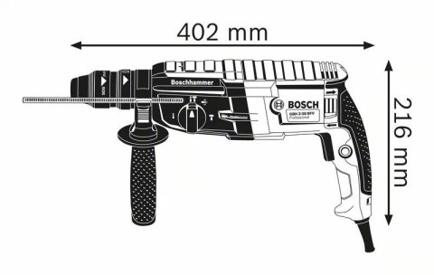 BOSCH MŁOTOWIERTARKA Z OPCJĄ KUCIA 880W 3,2J + DODATKOWY UCHWYT GBH 2-28 F