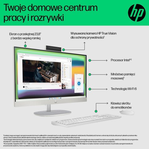 HP AIO 24-cr0011nw i5-1335U 23.8"FHD AG IPS 16GB DDR4 3200 SSD512 Intel Iris Xe Graphics Win11 2Y Shell White