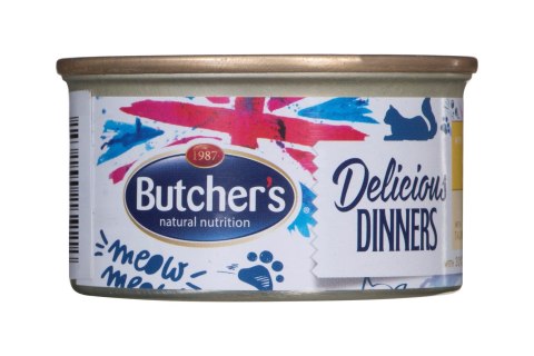 Butcher's Delicious Dinners Cat z kurczakiem i indykiem - mokra karma dla kota w formie musu - puszka 85 g