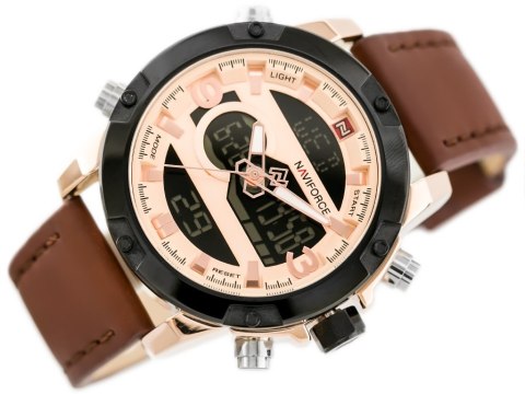 ZEGAREK MĘSKI NAVIFORCE - NF9097 (zn043e) - brown/rosegold