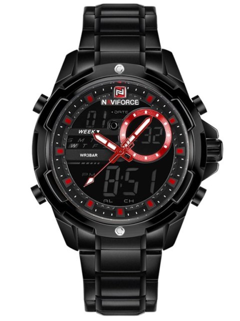 ZEGAREK MĘSKI NAVIFORCE - NF9120 (zn062c) - black/red