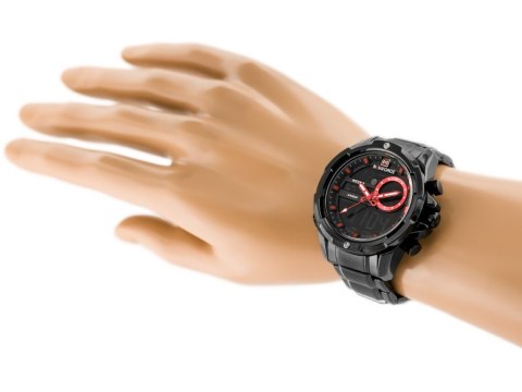 ZEGAREK MĘSKI NAVIFORCE - NF9120 (zn062c) - black/red