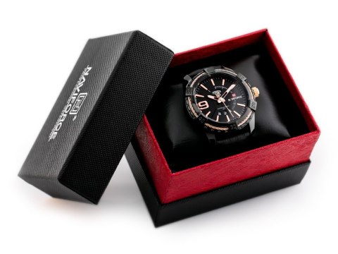 ZEGAREK MĘSKI NAVIFORCE - NF9117L (zn069c) - black/rose + box