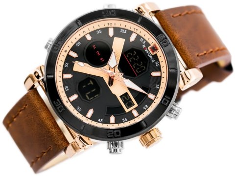 ZEGAREK MĘSKI NAVIFORCE - NF9132 (zn073d) - brown/rose + box