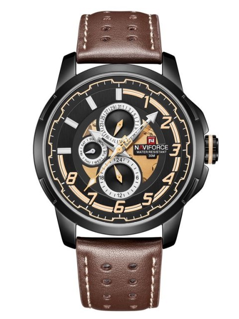 ZEGAREK MĘSKI NAVIFORCE NF9142 (zn087b) black/br. + BOX