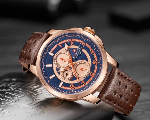 ZEGAREK MĘSKI NAVIFORCE NF9142 (zn087d) rose gold + BOX