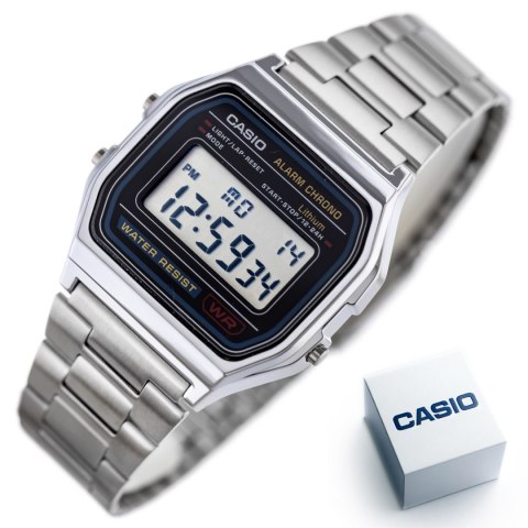 ZEGAREK MĘSKI CASIO A158WA-1A VINTAGE RETRO + BOX