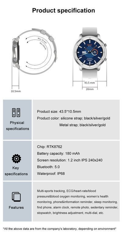 SMARTWATCH UNISEX Pacific 17-1 Bransoleta - srebrna + dodatkowy PASEK (sy010a)