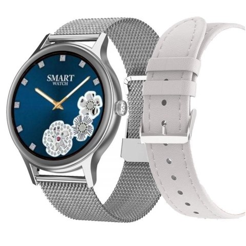 SMARTWATCH DAMSKI PACIFIC 18-4 - BRANSOLETA + PASEK: Srebrna / Biały (sy015d)