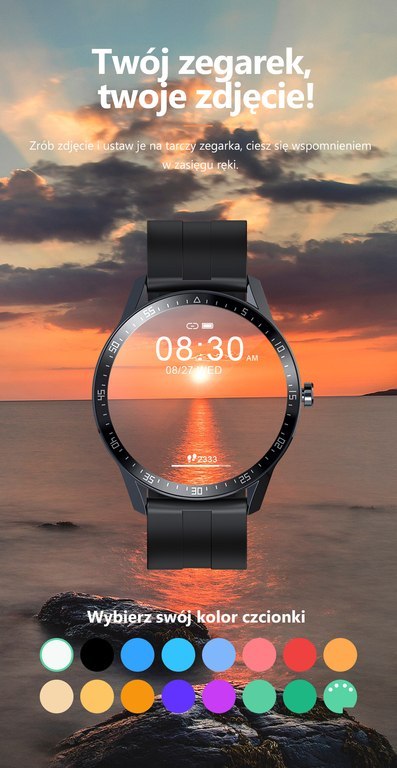 SMARTWATCH MĘSKI G. Rossi SW018-2 silver/gray (sg012b) WŁASNE TARCZE