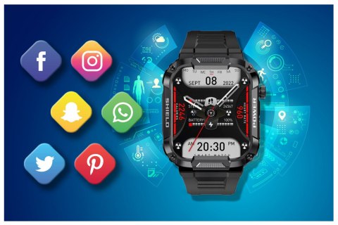 SMARTWATCH MĘSKI Rubicon RNCF07 - WYKONYWANIE POŁĄCZEŃ - BLUETOOTH CALL (sr052a)