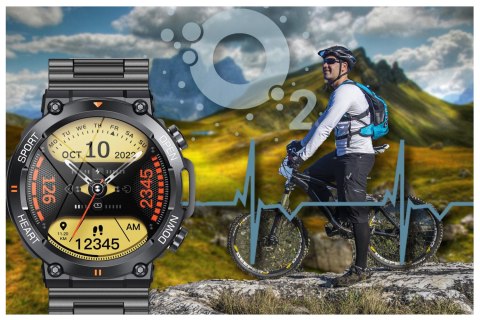 SMARTWATCH MĘSKI GRAVITY GT7-2 PRO - WYKONYWANIE POŁĄCZEŃ, PULSOKSYMETR (sg018b)