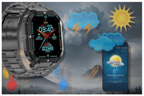 SMARTWATCH MĘSKI GRAVITY GT6-2 - WYKONYWANIE POŁĄCZEŃ, MONITOR SNU (sg020b)