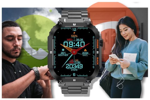 SMARTWATCH MĘSKI GRAVITY GT6-2 - WYKONYWANIE POŁĄCZEŃ, MONITOR SNU (sg020b)