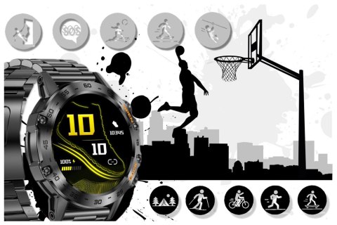 SMARTWATCH MĘSKI GRAVITY GT9-2 - WYKONYWANIE POŁĄCZEŃ, CIŚNIENIOMIERZ (sg021b)