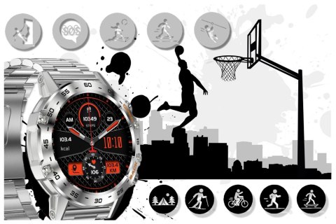 SMARTWATCH MĘSKI GRAVITY GT9-3 - WYKONYWANIE POŁĄCZEŃ, CIŚNIENIOMIERZ (sg021c)