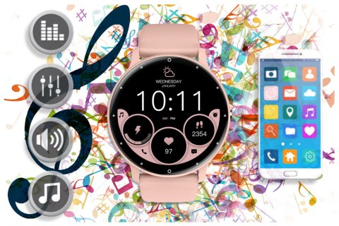 SMARTWATCH UNISEX Rubicon RNCF16 - BLUETOOTH CALL, TRENING GOOGLE FIT (sr058d)