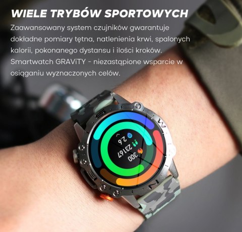 SMARTWATCH MĘSKI GRAVITY GT20-3 - AMOLED, DODATKOWY PASEK (sg024c)