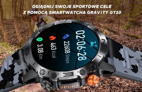 SMARTWATCH MĘSKI GRAVITY GT20-4 - AMOLED, DODATKOWY PASEK (sg024d)