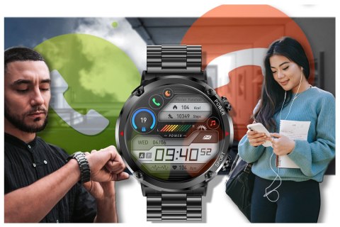 SMARTWATCH MĘSKI GRAVITY GT21-1 - BLUETOOTH CALL, DODATKOWY PASEK (sg025a)