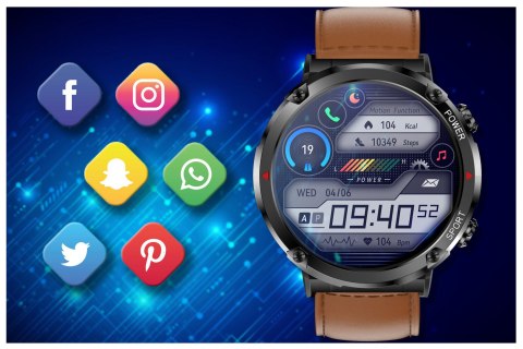 SMARTWATCH MĘSKI GRAVITY GT21-4 - BLUETOOTH CALL, DODATKOWY PASEK (sg025d)