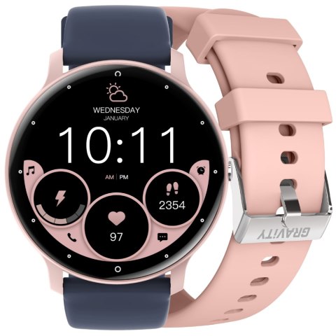 SMARTWATCH UNISEX GRAVITY GT1-7 PRO - ROZMOWY BLUETOOTH, DODATKOWY PASEK (sg027g)