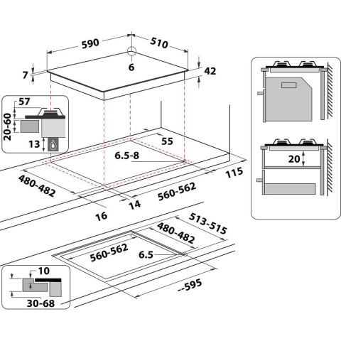 Płyta gazowa INDESIT ING 61T/BK