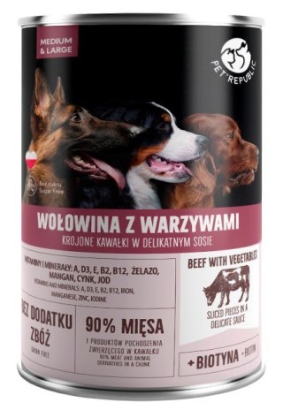 PetRepublic puszka dla psa wołowina, warzywa 1250 g