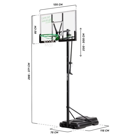 Salta Center kosz stojący do koszykówki 125 cm x 371 cm