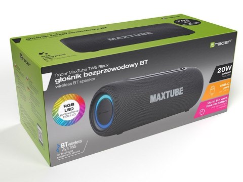 TRACER GŁOŚNIK TWS MAXTUBE BLUETOOTH BLACK