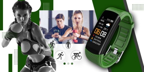 Smartband Giewont Fit&GO Duo GW200-5 - Black + Pasek Go Green