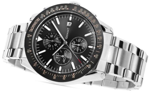 Zegarek Męski Giewont PrimeChrono GW8620-1 Chronograf Silver/Black