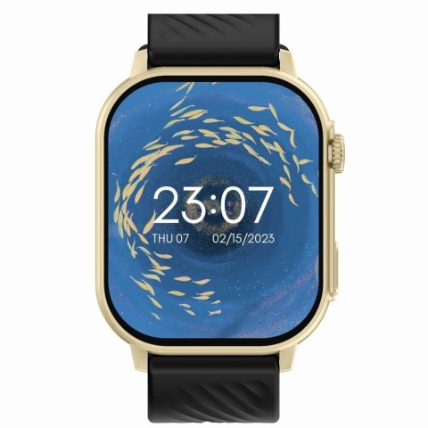 Smartwatch Gravity GT15-6 Czarny Pasek Silikonowy + Złota Bransoleta