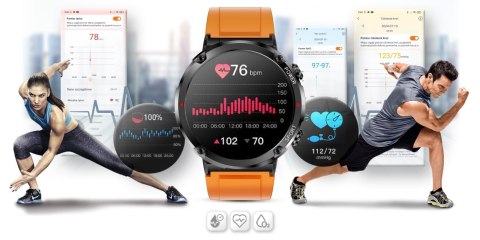 Smartwatch Gravity GT21-2 + Pomarańczowy Pasek Silikonowy