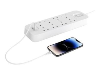 Listwa zasilająca Belkin Power Surge 8-PORT + 1xUSB-A +1xUSB-C 2.4A PD 900J 2m White Schuko