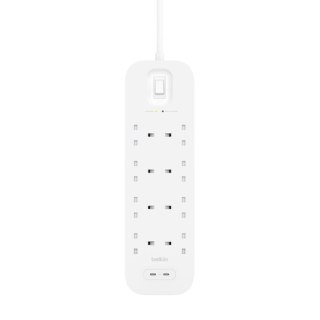 Listwa zasilająca Belkin Power Surge 8-PORT + 2xUSB-C PD 30W 900J White 2m Schuko