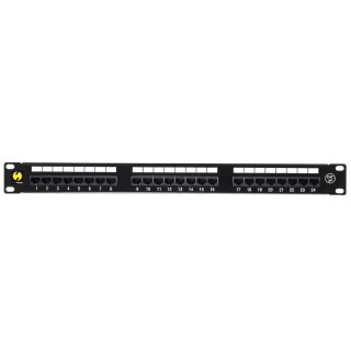 Patch panel 19'' Netrack 24-porty kat. 5e UTP, z półką