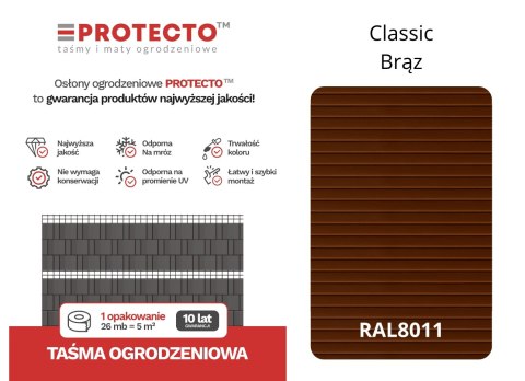 Taśma ogrodzeniowa 52mb Thermoplast CLASSIC LINE 9,5cm BRĄZ