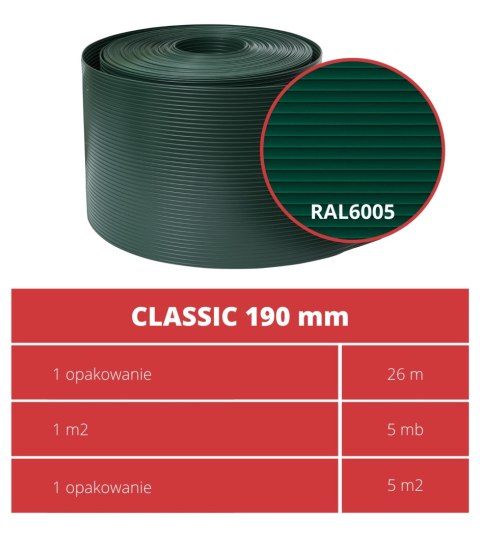 Taśma ogrodzeniowa ROLKA 26mb CLASSIC 19cm PROTECTO ZIELONA