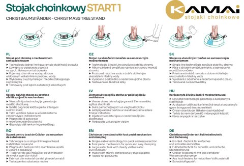 Stojak choinkowy KAMAI START 1 PRO NATURE do drzewka 2,0m NET