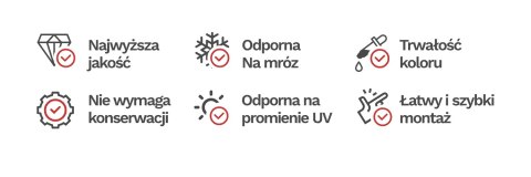 Taśma ogrodzeniowa PASKI 6 x 2,55mb CLASSIC 19cm PROTECTO SZARA + 12 klipsów GRATIS