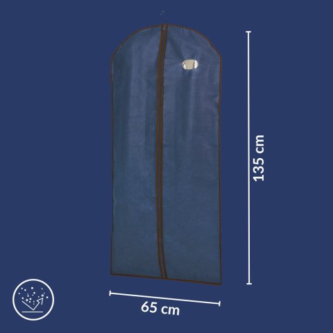 BLUE niebieski organizer na płaszcz 65x135cm